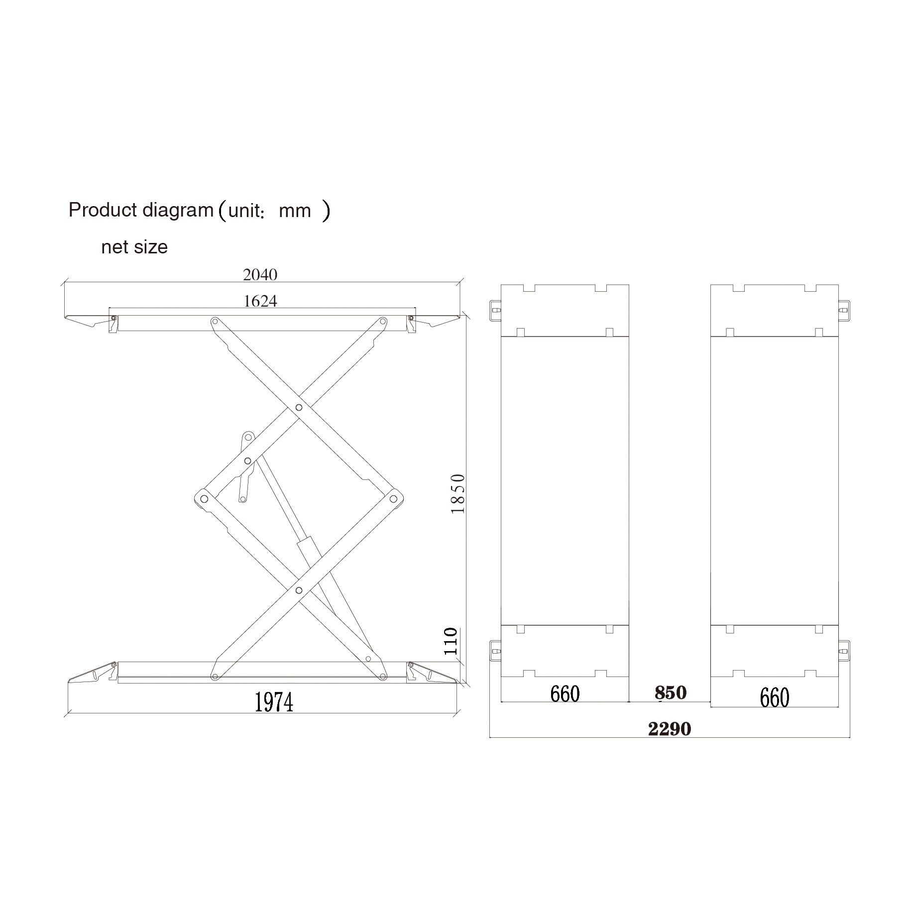 Ultra Thin Small Scissor Car Lift 2